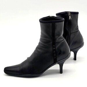 Prada Leather Boots Booties Black 5
